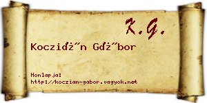 Koczián Gábor névjegykártya